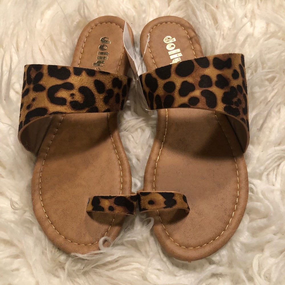 Leopard Toe Ring Sandals